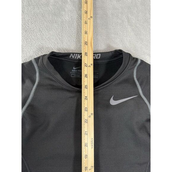 Nike Pro Shirt Mens Small Black Hyper Warm Fitted Long Sleeve Top - Picture 6 of 11
